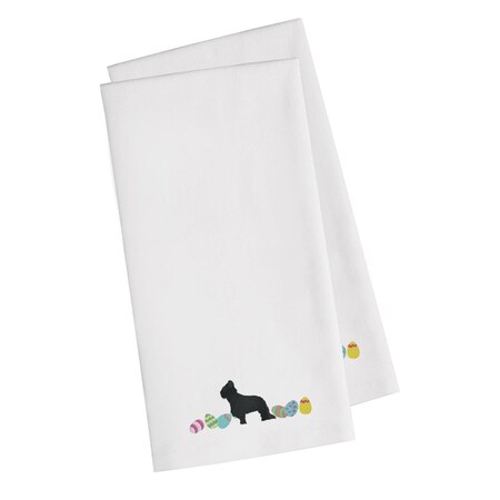 Carolines Treasures Briard Easter White Embroidered Kitchen Towel CK1616WHTWE